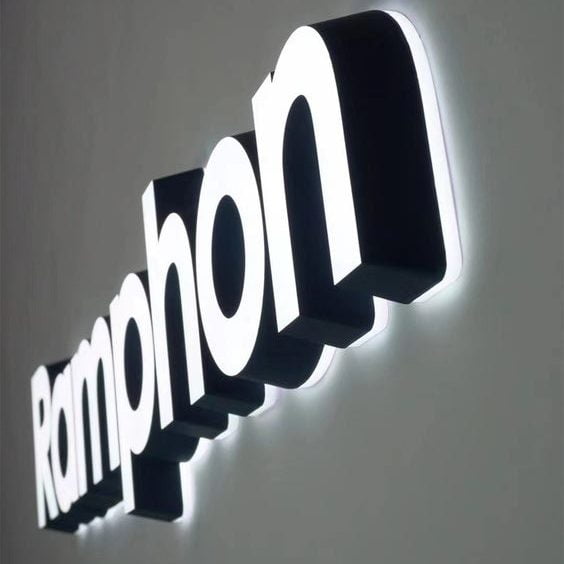 front and backlit sign